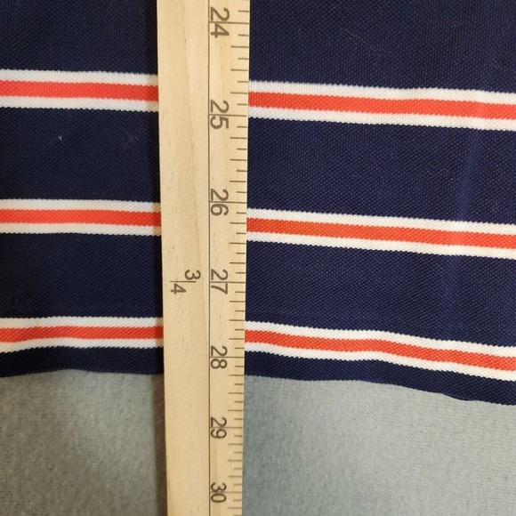 Ralph Lauren Plolo Shirt Mens XL Blue with Pink Stripe Short Sleeve Vintage - Picture 9 of 16
